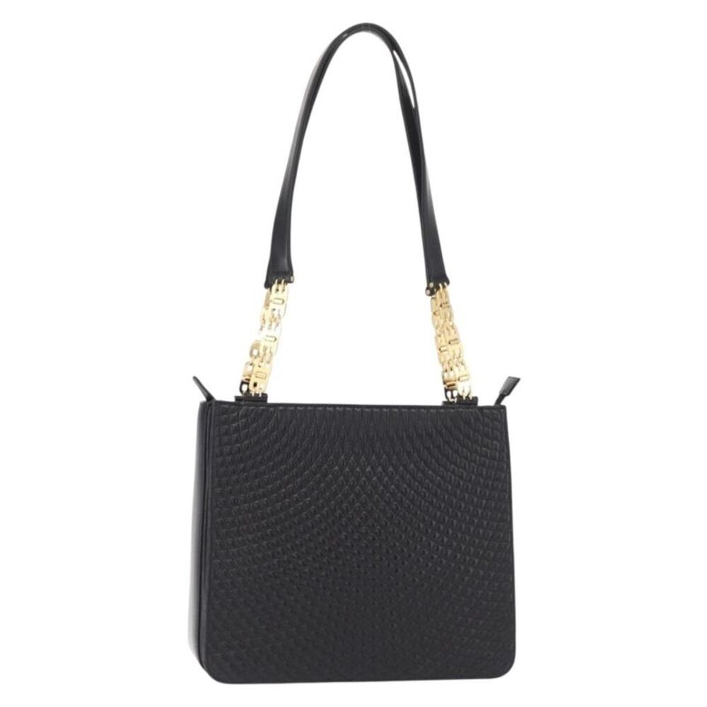 Bally Vintage Quilted Leather Black Leather Shoulder Bag Bag